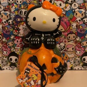 Hello Kitty Halloween Tea-Light Skeleton Pumpkin Cat!
